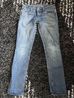 American Eagle Low Rise 77 Straight Jeans Y2K Sz 0 X-Long